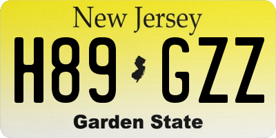 NJ license plate H89GZZ