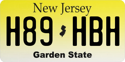 NJ license plate H89HBH