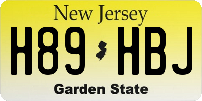 NJ license plate H89HBJ