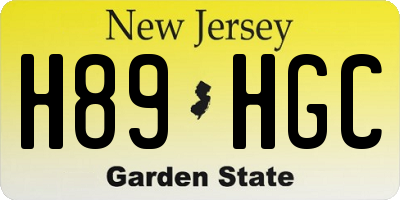 NJ license plate H89HGC