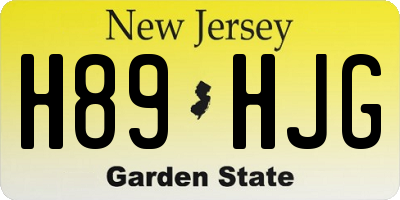 NJ license plate H89HJG