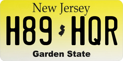 NJ license plate H89HQR