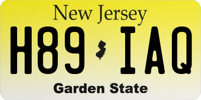 NJ license plate H89IAQ