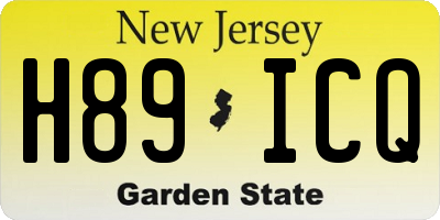 NJ license plate H89ICQ