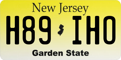 NJ license plate H89IHO