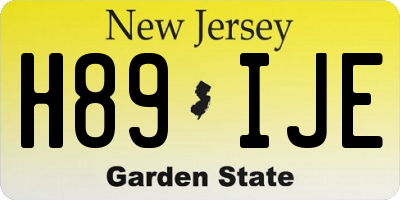 NJ license plate H89IJE