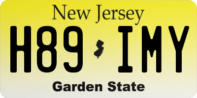 NJ license plate H89IMY