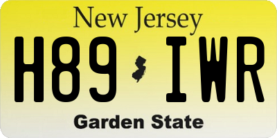 NJ license plate H89IWR