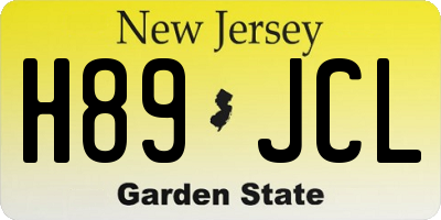 NJ license plate H89JCL