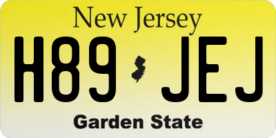 NJ license plate H89JEJ