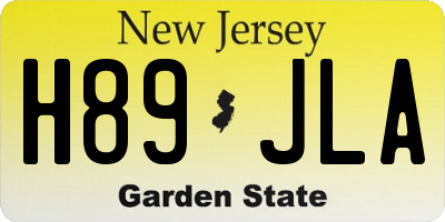 NJ license plate H89JLA