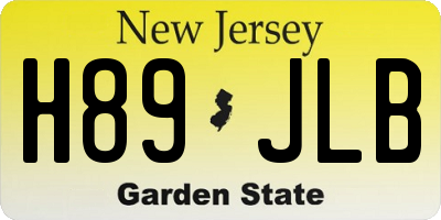 NJ license plate H89JLB