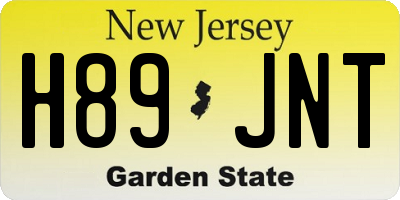NJ license plate H89JNT