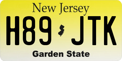 NJ license plate H89JTK