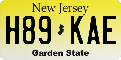 NJ license plate H89KAE