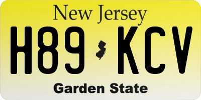 NJ license plate H89KCV