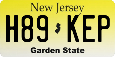 NJ license plate H89KEP