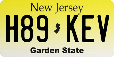 NJ license plate H89KEV