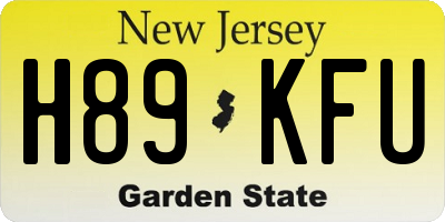 NJ license plate H89KFU