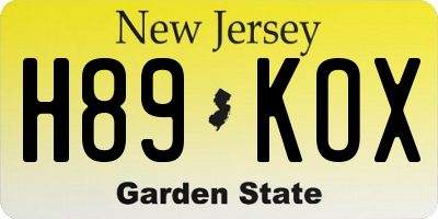 NJ license plate H89KOX
