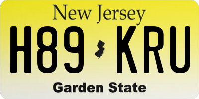 NJ license plate H89KRU