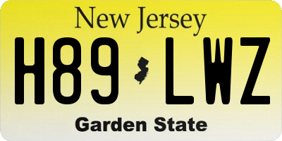 NJ license plate H89LWZ