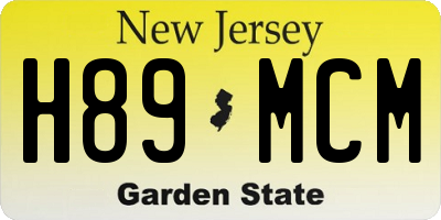 NJ license plate H89MCM