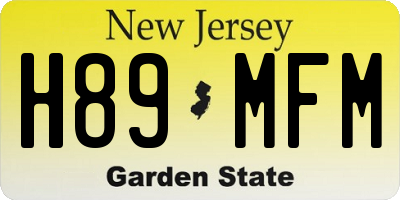 NJ license plate H89MFM
