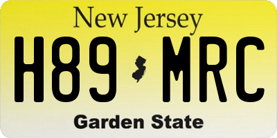 NJ license plate H89MRC