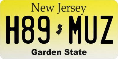 NJ license plate H89MUZ