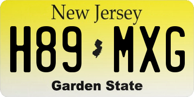 NJ license plate H89MXG