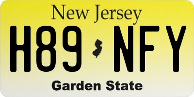 NJ license plate H89NFY