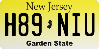 NJ license plate H89NIU