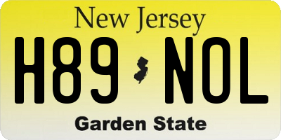 NJ license plate H89NOL