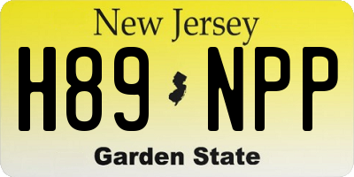 NJ license plate H89NPP