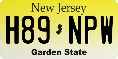 NJ license plate H89NPW