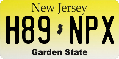 NJ license plate H89NPX