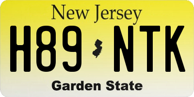 NJ license plate H89NTK