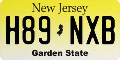 NJ license plate H89NXB