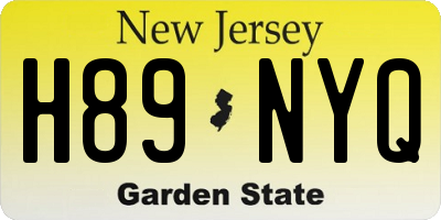 NJ license plate H89NYQ