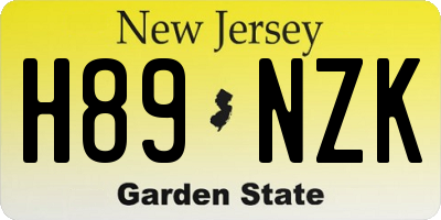 NJ license plate H89NZK