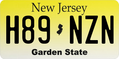 NJ license plate H89NZN