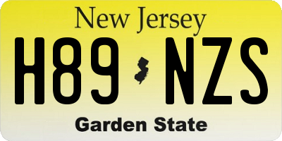 NJ license plate H89NZS