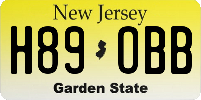 NJ license plate H89OBB