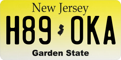 NJ license plate H89OKA