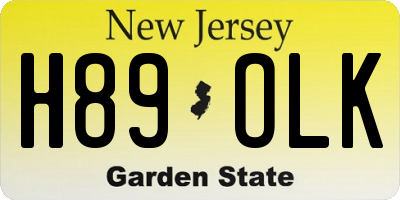 NJ license plate H89OLK