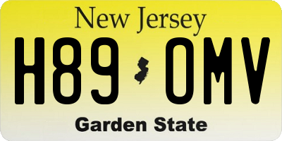 NJ license plate H89OMV