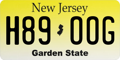NJ license plate H89OOG