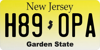 NJ license plate H89OPA