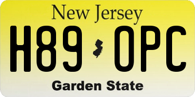 NJ license plate H89OPC